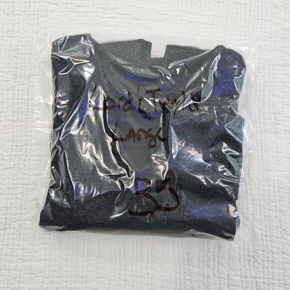 Lord & Taylor Bridged V-Neck Metallic Thread Sweater Women's L Black Silver EUC - Picture 13 of 13